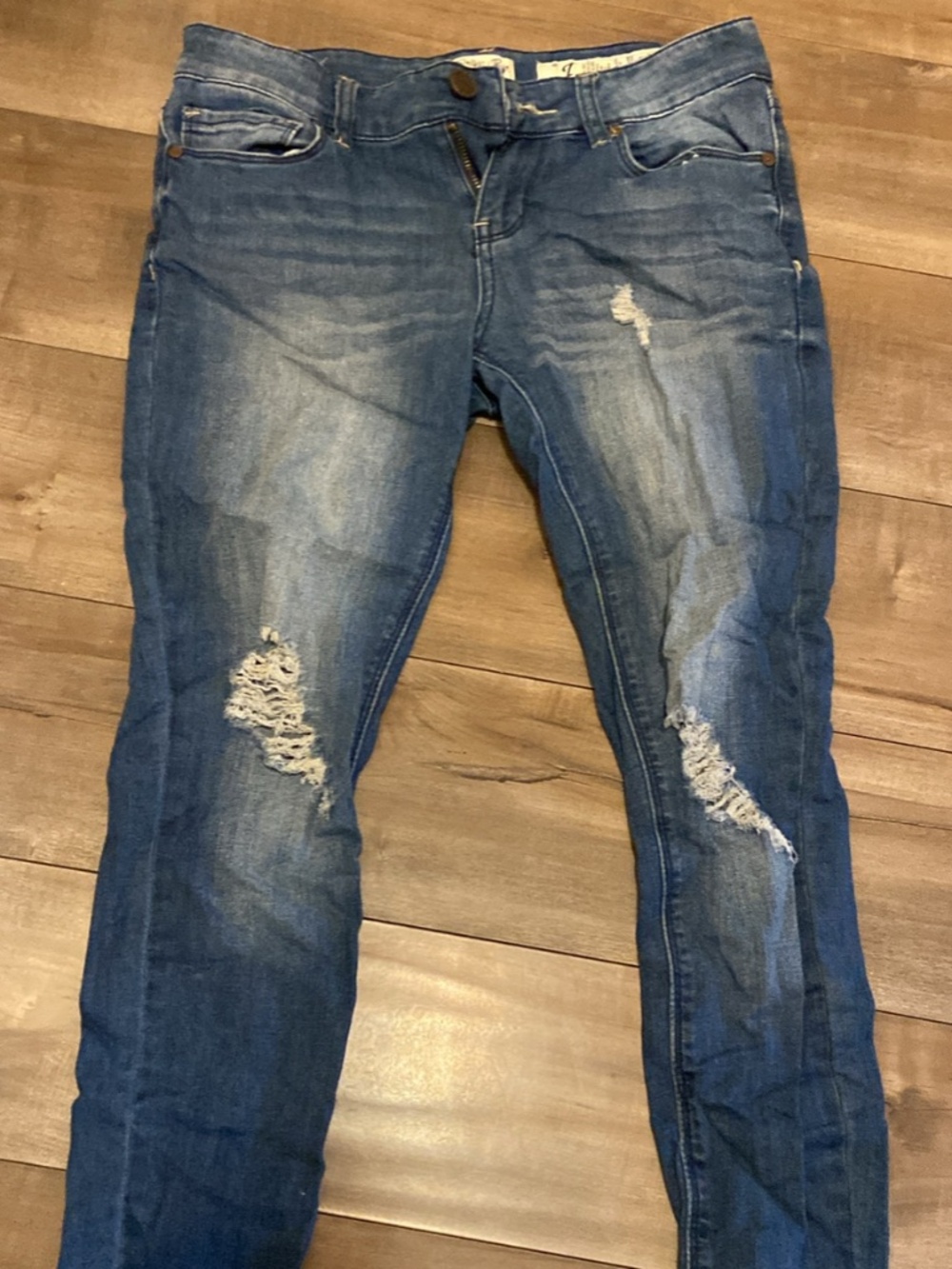 Indigo Rein Anklet Distressed Skinny Jeans Size 7